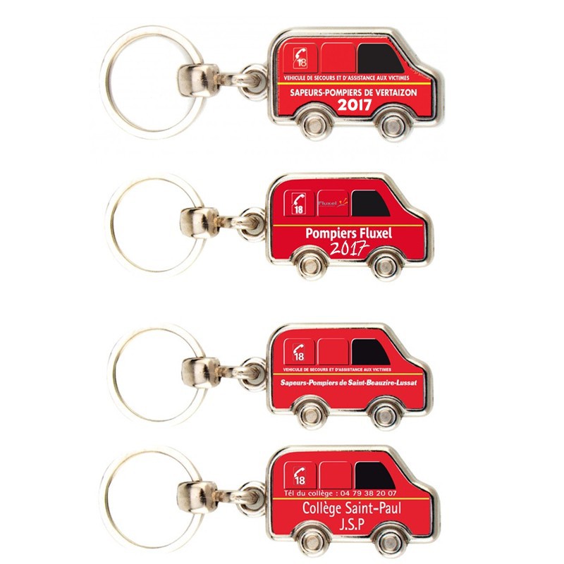 Porte-clés casque de pompier avec prénom gravé personnalisable